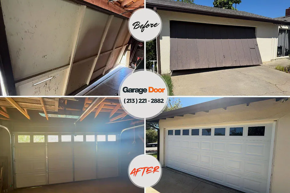 Before and after: garage door repair Parkwood, WA